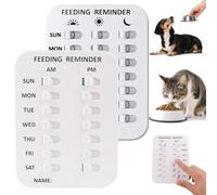 QYDZR Did You Feed the Cat Tracker Magnet, Pet Has Been Fed Schedule Clip, Reminder with Weekdays AM/PM Indicators to Track and Prevent Over or Under Pets(Mix)