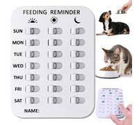 QYDZR Did You Feed the Cat Tracker Magnet, Pet Has Been Fed Schedule Clip, Reminder with Weekdays AM/PM Indicators to Track and Prevent Over or Under Pets(Three Meals)
