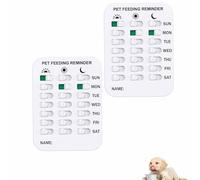 QYDZR Did You Feed the Cat Tracker, with AM/PM Indicators, Pet Feeding Reminder for Dogs Cats, Pet Has Been Fed Schedule Clip for Dogs and Cats(2pcs)