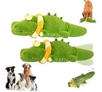 QYDZR The Mellow Dog - Calming Crocodile, Automatic Tail-Wagging, Soft & Washable Cover, Plush Dog Toy, for Small, Medium & Large Dogs(2PCS)