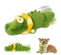 QYDZR The Mellow Dog - Calming Crocodile, Plush Dog Toy, Soft & Washable Cover,with Automatic Tail-Wagging to Keep Them Busy, Keeps Small Medium & Large Dogs Busy