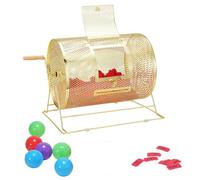 QYDZSHOP Bingo Cage, Lottery Drawing Machine, Hand-cranked Metal Raffle Drum Spin Machine, with WoodenTurning Handle for Party Lucky Draw Fundraiser, Promotional Activities (big Size)