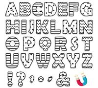 Qyeahkj 103 Pcs Black and White Magnetic Letters 2’’ Magnetic Letters for Whiteboard Fridge Magnetics Alphabet Letter Kit for Educational Tool for Home Learning Spelling