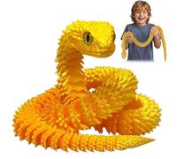 QYEHF 3D Printed Snake, 60cm Flexible Snakes, 3D Printed Animal Toys, 3D Printed Snakes for Office and Home Decoration (Gold)