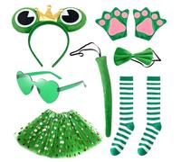 QYEHF Leopard Costume Set,Halloween Animal Costumes,Leopard Ear Cosplay Headband Tail,Bow Tie Tutu Halloween, Christmas, birthday party decorations