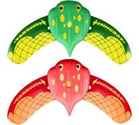 QYEHF Pool Diving Toy Set, 2 Pcs Diving Power Devilfish Torpedoes Swimming Underwater Pool Training Toys Games Training Toys For Kids Ages 5 6 7 8 9 10 + (Red + Green)