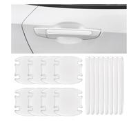 QYETRGF 16 PCS Car Door Handle Protector, for BMW X1 X3 X4 X5 X6 1/3/4/5/6/7 F25 F10 E83 E84 E70 E87 E90 E92 320I Cup Paint Scratch, Clear Anti Scratch Silicone Film Door Side Handle