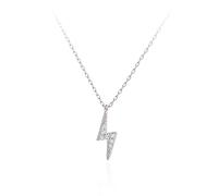 QYEURFOF Necklace, Sterling Fine Necklace For Women S925 Silver Lightning Zircon Dainty Trendy Choker Delicate Chain Gift Jewelry For Her Girls Couples