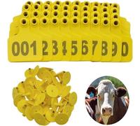 QYEZSOTL Cow ear tag cattle animal identification ear tag with numbers 001-100/101-200/201-300~801-900/901-1000 suitable for cattle, goats, pigs and cattle 101-200 yellow