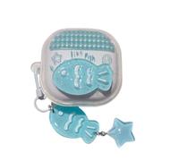 QYFZXLV Case for Samsung Galaxy Buds FE/2 Pro/Pro/Live/Bud 2,3D Flower Bow Tie Fish Seashell Star Pattern Design Clear Earphones Full Cover,Earbuds Accessory for Girls (F)