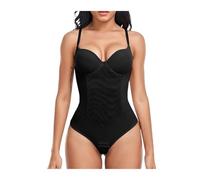 QYGKDYD Women's Built-in Bra Thongs Bodysuit Shapewear Women Body Shaper with 4 Steel Bones Slim Tummy Control Underwear Mesh Corset