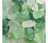 QYGL Sea Glass Block - 1LB Green Mixed Frosted Sea Glass - Vase Filler and Aquarium Ornament, DIY Craft Supplies for Art, Sea Glass Decor, Beach Weddings, and Home Decor
