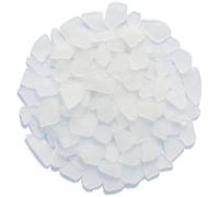 QYGL Sea Glass for Crafts - 14oz White Frosted Seaglass Pieces - Vase Filler and Aquarium Ornament, DIY Craft Supplies for Art, Beach Weddings, and Home Decor