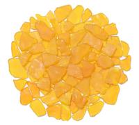 QYGL Sea Glass for Crafts - 14oz Yellow Frosted Seaglass Pieces - Vase Filler and Aquarium Ornament, DIY Craft Supplies for Art, Beach Weddings, and Home Decor