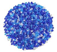 QYGL Sea Glass Stones - 0.9LB Frosted Glass Pebbles Gemstones - Perfect for Aquarium Rocks, Fish Tank Gravel, Vase Fillers, DIY Crafts, and Home Decor (Cobalt Blue, Aquamarine, White)