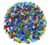 QYGL Sea Glass Stones - Colorful Frosted Glass Pebbles Gemstones - Perfect for Aquarium Rocks, Fish Tank Gravel, Vase Fillers, DIY Crafts, and Home Decor (0.9LB/14oz)