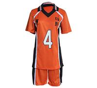 QYIFIRST Anime Karasuno High School Yu Nishinoya 1st No.4 Volleyball Club Jersey Cosplay Costume Orange M