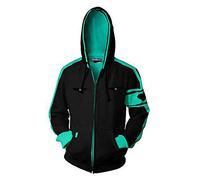 QYIFIRST Hoodie Hatsune Hooded Pullover Cosplay Costume Long Sleeve Sweatshirt Unisex Anime 3D Printing Jacket Blue M (Chest 107cm)