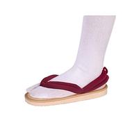 QYIFIRST Kimetsu no Yaiba Tanjiro Kamado Cosplay Clogs Slippers Wooden Shoes Slippers Sandals for Costume Red Wine Unisex 37 (Inside Length 23 cm)