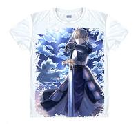 QYIFIRST Manga Japanese Anime FGO Night Grand Zero Saber Altria Pendragon Cosplay T-Shirt Costume / Styles 6 / White XL (EU L) Chest 110 cm