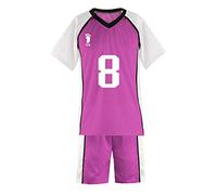 QYIFIRST Shiratorizawa Academy Volleyball Club Tsutomu Goshiki No.8 Jersey Set Volleyball Club Team Cosplay Costume Purple XL