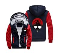 QYIFIRST Unisex Anime 3D Print Uchiha Clan Uchiha Ichizoku Thick Fleece Lined Pullover Fleece Jacket Coat Overcoat Jumper Wind Jacket Cosplay Costume Red D EU 3XL