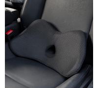 QYILAY Lumbar Support Pillow for Car, Memory Foam Lower Back Support for Driving Seat, Fill in The Gap Between Seat and Back, 2 in 1 Adults Seat Cushion for Car Seat Driver. (Black)