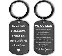 Qylazune Valentine'S Day Drive Safe Keyring Is A Romantic Gifts For Him. It Features A Double-Sided Printed Heart-Shaped Pattern And Is Suitable For Men Who Enjoy Driving. It Is Easy To Carry