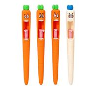 Qyljeiwred 4pcs 0.5mm Screaming Carrot Gel Ink Pens, Funny Easter Pen Carrot Writing Pen, Novelty Carrots Pens Office School Supplies For Girls Boys, Black