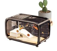 Qyljeiwred Aquarium Fish Tank - Small Betta Fish Tank Aquarium with Climbing Decor - Clear Acrylic Landscape Container Bowl with Top Feeding Hole for Betta Shrimp Snails Turtle Aquatic Animals