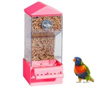 Qyljeiwred Bird Feeder for Cage,External Cage Automatic Parrot Feeder - Transparent Anti-Splash Birds Food Container for Canary Parakeet Cockatoo Cockatiel Sparrows Robins Finch