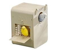 Qyljeiwred Bird Nesting Box, Conure Nesting Box, Visual Spacious Parrot Shelter Built-in Ladder for Nature Conservation Sparrow Feeding Place Garden Decoration