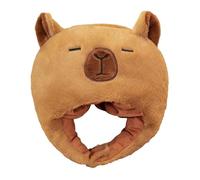 Qyljeiwred Capybara Hat Plush Capybara Headgear Hat, Funny Capybara Cap Costume for Adult, Winter Warm Cartoon Capybaras Hat Wear for Partys Dress Up