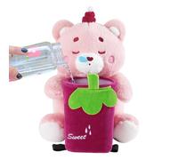 Qyljeiwred Car Garbage Can with Tissue Box Holder,Plush Animal Bear Tissue Holder and Trash Can for Car - Soft Plush Automotive Storage Organizer for Toys Cell Phones Pet Waste Management Wallet Keys