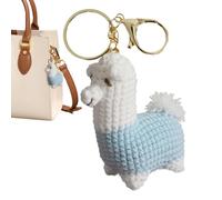 Qyljeiwred Crocheted Animals,Animal Bag Charm - Handmade Cute Alpaca Crafts Emotional Knitting Charm for School Bag Tote Decor Car Keys Women Girls
