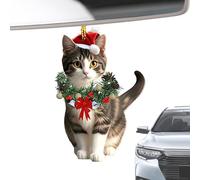 Qyljeiwred Cute Christmas Ornaments - Acrylic 2D Cat Keepsake - Cute Animal Ornaments | for Home Fireplace Garden Workplace Farmhouse Family