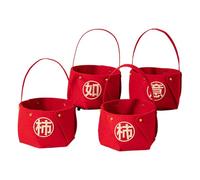 Qyljeiwred Dried Fruit Basket Handheld | Red Non-Woven Candy Box Dried Fruit Basket,Simple Multipurpose Portable Supplies Practical Table Decoration for Living Room