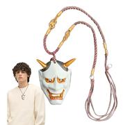 Qyljeiwred Ghost Face Pendant, Spooky Face Cover Japanese Cultural Charm, Ghost Face Jewelry Making Supplies For Automotive Rearview Mirror