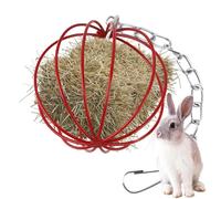Qyljeiwred Hay Feeder,Hay Holder for Bunny Cage - Metal Grass Feeding Ball Rack, Suspending Cage Accessories for Small Animals Chinchilla Hamster Feeding