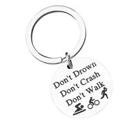 Qyljeiwred Inspirational Key Chains | Inspirational Keychains with Don't Drown Design,Lightweight Stainless Steel Keychain Triathlons Inspirational with Compact Design For Gym Bags