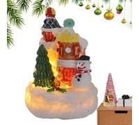 Qyljeiwred Lighted Christmas Village,Small Christmas Gingerbread Village Set - Christmas Village Display, Desktop Decor, Indoor Christmas Decorations for Room Decor