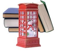 Qyljeiwred Lighted Snow Globe | Small Phone Booth Christmas Globes | Light up Snow Globe, Christmas Decorations, Tabletop Centerpiece for Home Decoration
