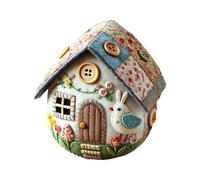 Qyljeiwred Patchwork Felt Egg House Easter Decorations, Patchwork Felt Egg House DIYs Craft Kit with Material Package, Embroidered Felts Easter Eggs Houses