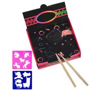 Qyljeiwred Scratch Notes - Drawing Coloring Craft Set - Scratch Arts Drawing Notebook Drawing Pad Scratch Drawing Rainbow Paper Set for Girls Aged 3 Art Supplies