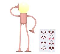 Qyljeiwred Sportsman Night Light, Changeable Funny Bulb Man Night Light with Emojii Stickers, DIYs Shape Sportsman Night Lights for Bedroom
