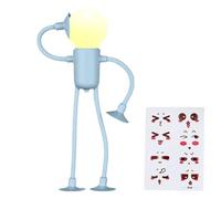 Qyljeiwred Sportsman Night Light, Changeable Funny Bulb Man Night Light with Emojii Stickers, DIYs Shape Sportsman Night Lights for Bedroom