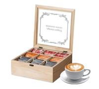 Qyljeiwred Tea Storage Box, 9 Compartments Tea Organizer Storage, Decorative Teabag Holder Containers Multi-Functional for Home Kitchen Office Use for Friends Family