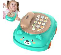 Qyljeiwred Toy Telephone,Educational Interactive Learning Games | Bear Cat Kids Pretend Phone Play Toys,for Indoor Kindergarten Daily Travel Christmas Easter Education Entertainment