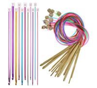 Qyljeiwred Tunisian Crochet Hooks Set, 23Pcs Tunisian Crochet Knitting Needle Afghan Long Crochet Hooks Bead Carbonized Bamboos Needle for Crafting