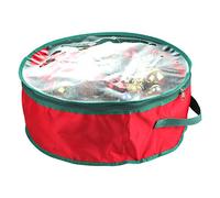 QYLJZB Round Christmas Wreaths Storage Bag,Xmas Tree Wreath Storage Bags with Clear Window Handles Zipper Protects from Moisture Dust for Holiday Storage(19.7In)